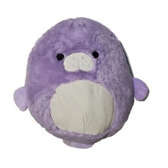 Squishmallows FuzzAMallow Official 12 Inch Marius the Purple Manatee - Picture 3 of 3